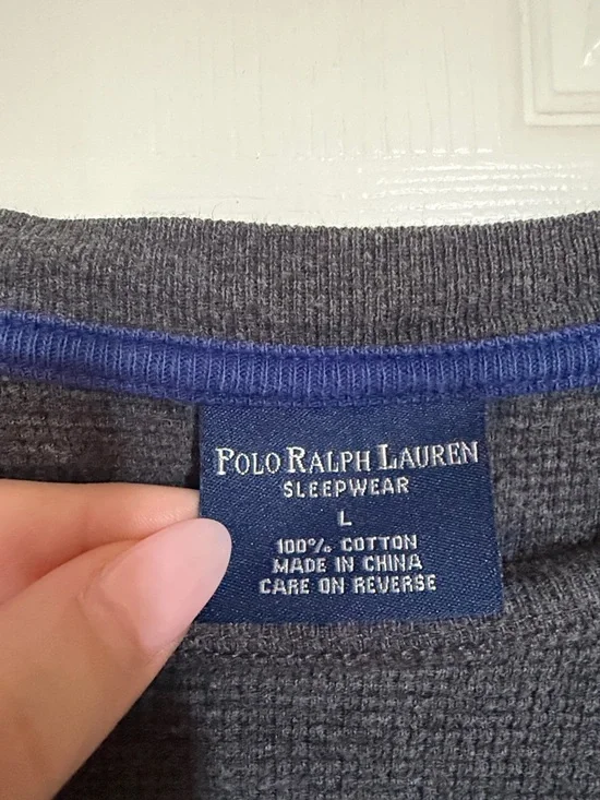 Polo by Ralph Lauren Gray Long-Sleeve Crewneck with Blue Pony - Picture 2 of 4